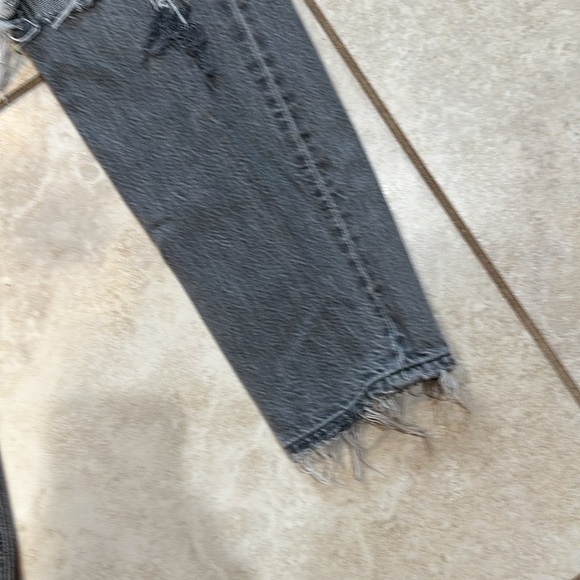 American Eagle Gray Destroyed Mom Jeans 0 - Picture 7 of 8
